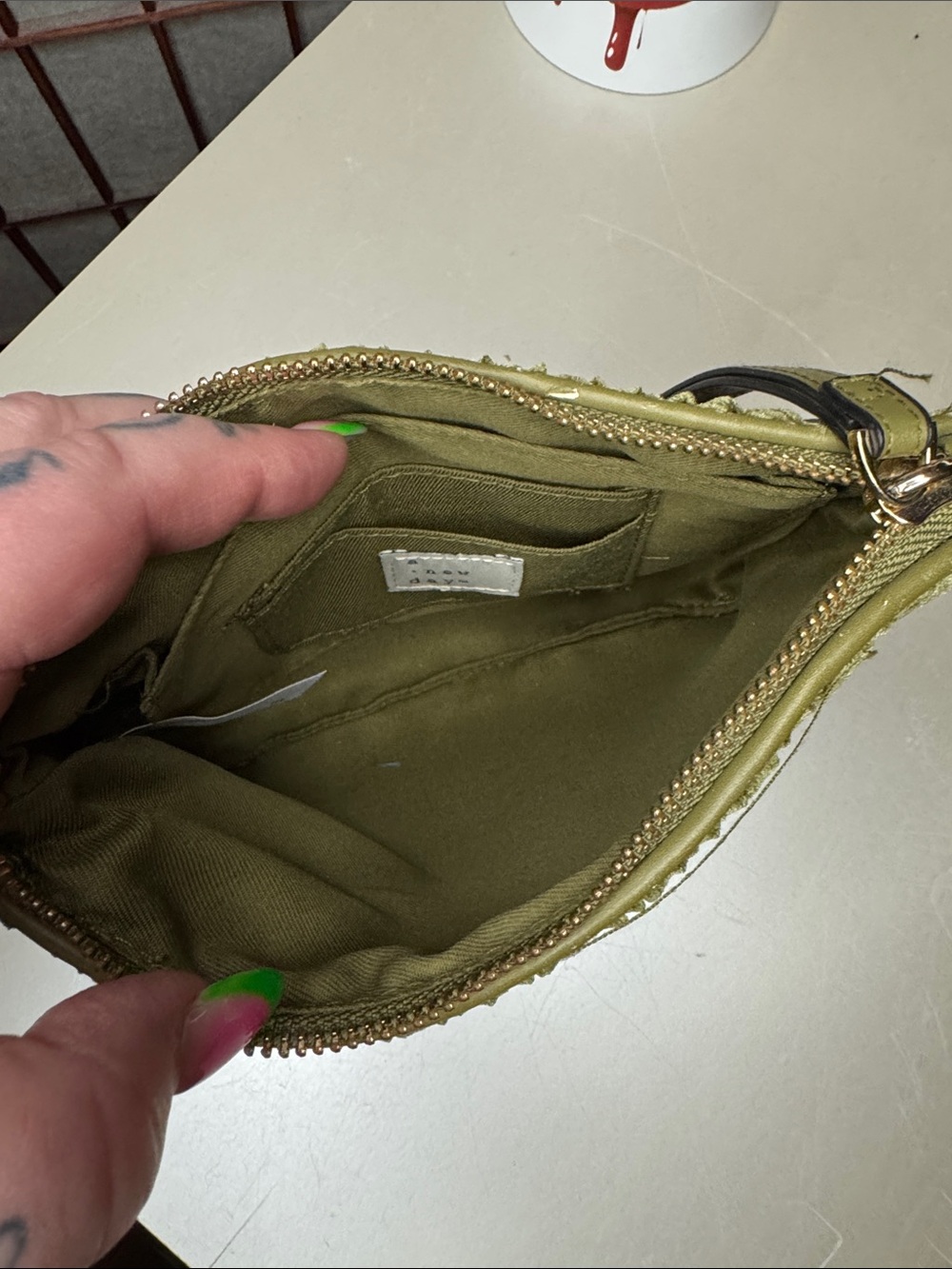 a new day Olive Green Pleated Velvet Wristlet - Picture 2 of 2